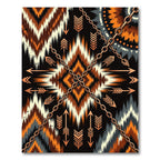 Earthy Geometric Aztec Chain Accent Rug