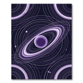 Celestial Violet Ringed Planet Orbit Rug