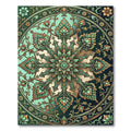 Emerald Teal Floral Medallion Rug