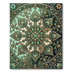 Emerald Teal Floral Medallion Rug