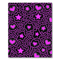 Hot Pink Hearts Stars Doodle Rug