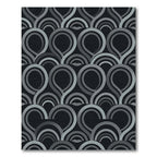 Sophisticated Gray Geometric Teardrop Arch Rug