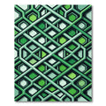 Abstract Green Interlocking Hexagon Rhombus Rug