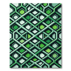 Abstract Green Interlocking Hexagon Rhombus Rug