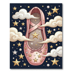 Celestial Pastel Pink Ballerina Starry Sky Rug