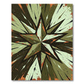 Distressed Army Green Compass Star Rug
