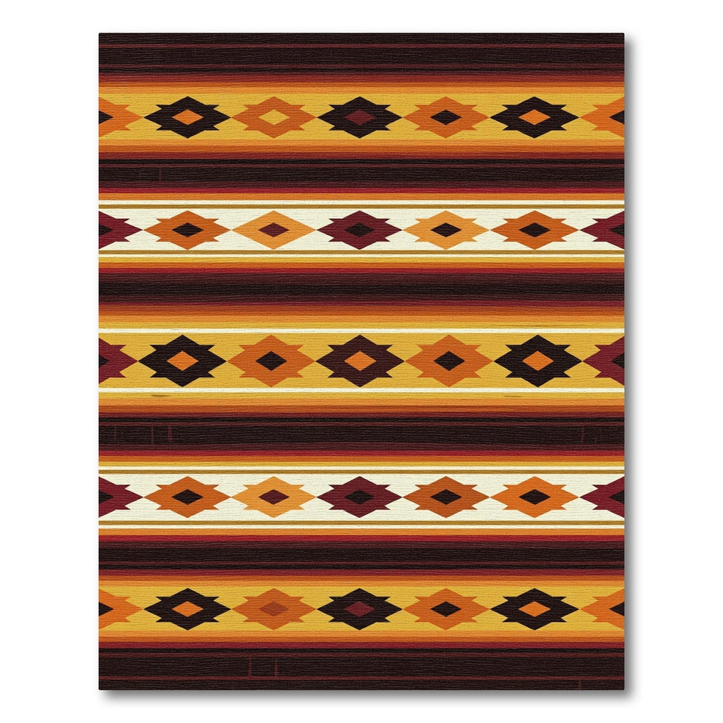 Warm Golden Southwest Geometric Diamond Rug