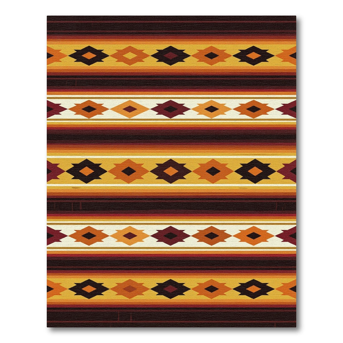 Warm Golden Southwest Geometric Diamond Rug