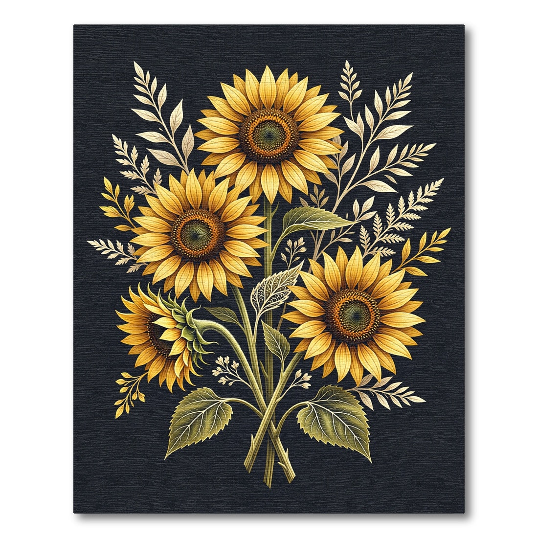 Radiant Golden Sunflower Bouquet Rug