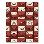 Romantic Crimson Envelope Love Letter Tile Rug