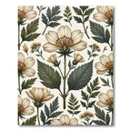 Vintage Cream Floral Botanical Illustration Rug