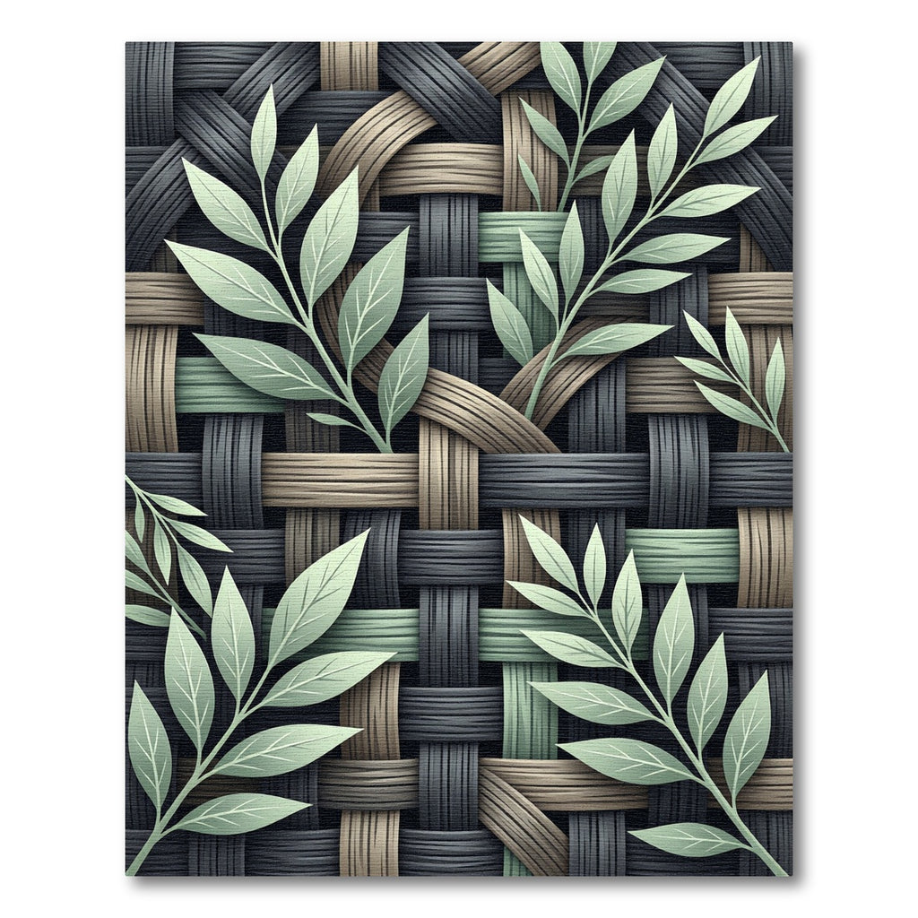 Sage Leaf Woven Earthy Tones Rug