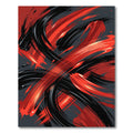 Abstract Crimson and Charcoal Swirl Rug