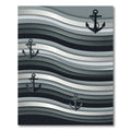 Monochromatic Wavy Nautical Anchor Rug