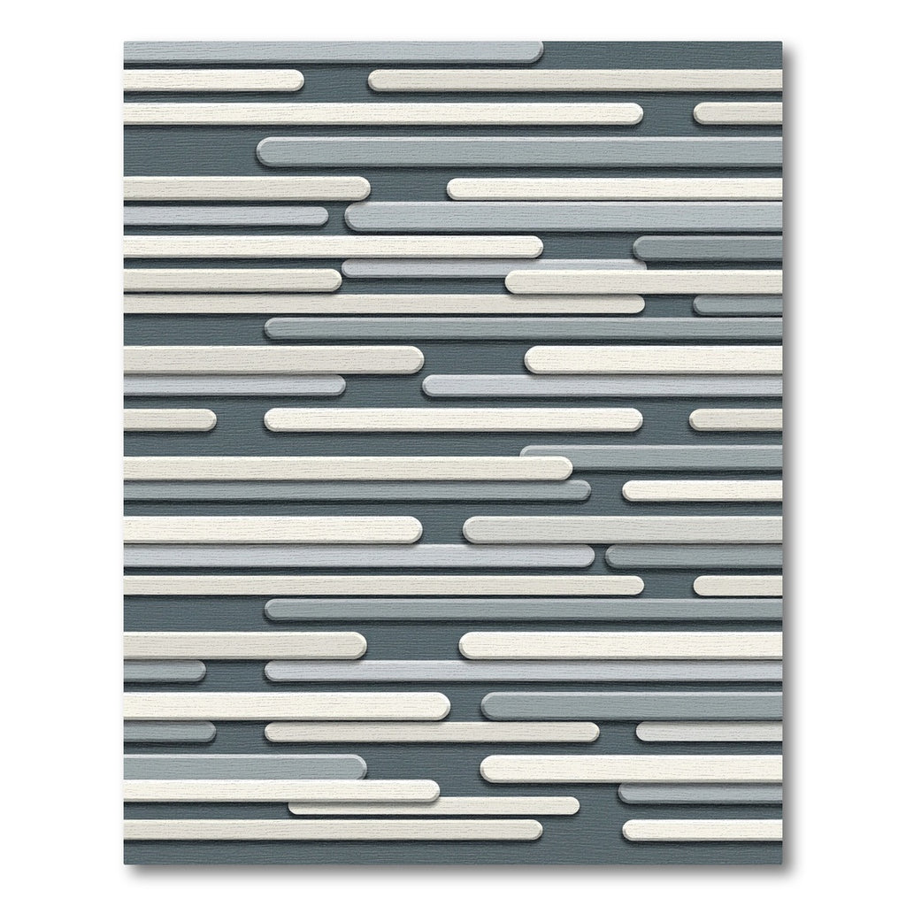 Modern Gray and Ivory Horizontal Stripe Rug
