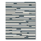 Modern Gray and Ivory Horizontal Stripe Rug