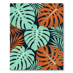 Lush Tropical Monstera Leaf Botanical Rug