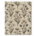 Vintage Floral Meadow Outline Rug