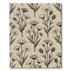 Vintage Floral Meadow Outline Rug