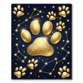 Golden Celestial Animal Paw Constellation Rug