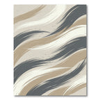 Sophisticated Earth Tone Wavy Brushstrokes Rug