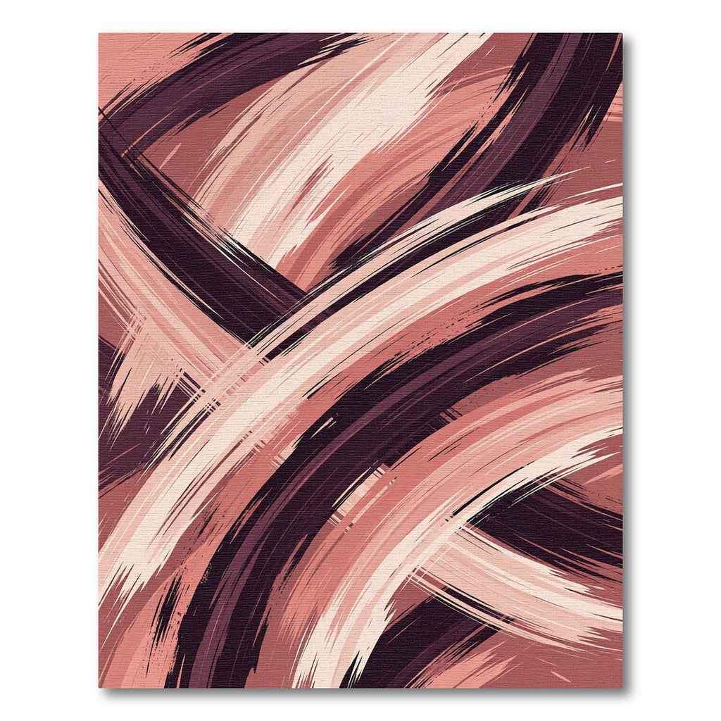 Abstract Earthy Tone Wavy Brushstroke Rug