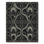 Ornate Black White Geometric Arch Rug