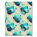 Teal Abstract Organic Aqua Speckled Art Rug