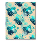 Teal Abstract Organic Aqua Speckled Art Rug