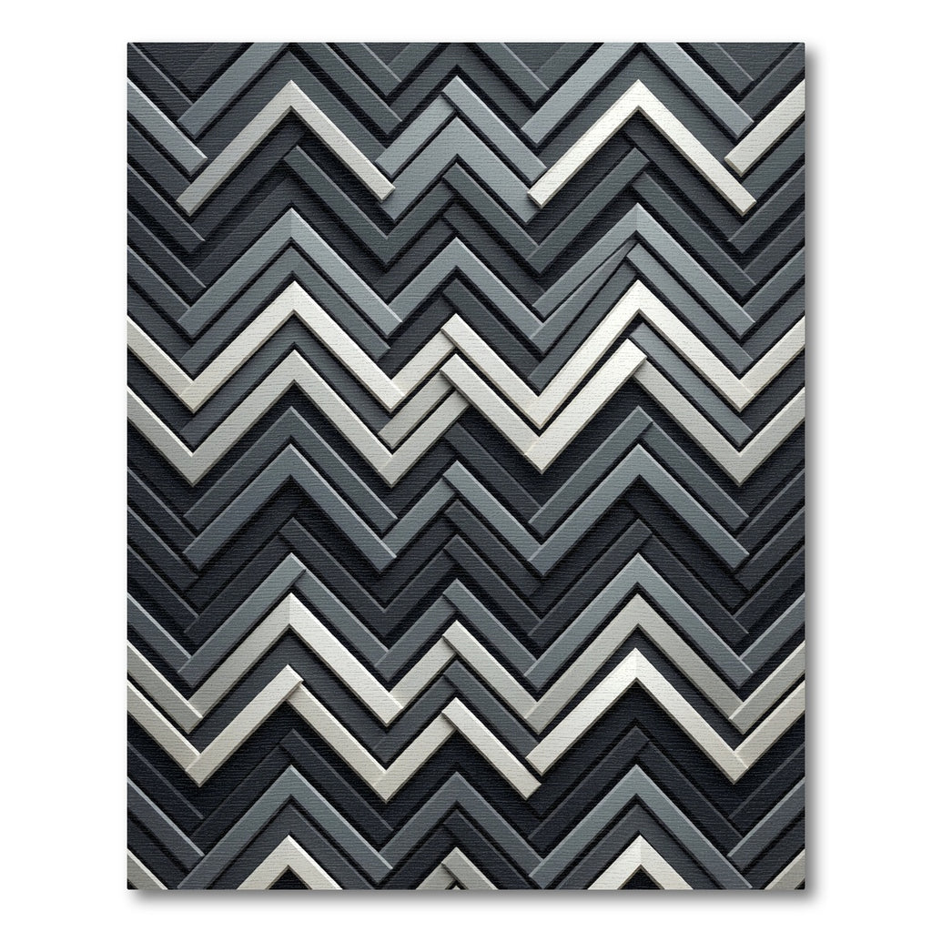 Charcoal Gray Chevron Interlock Rug