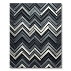 Charcoal Gray Chevron Interlock Rug