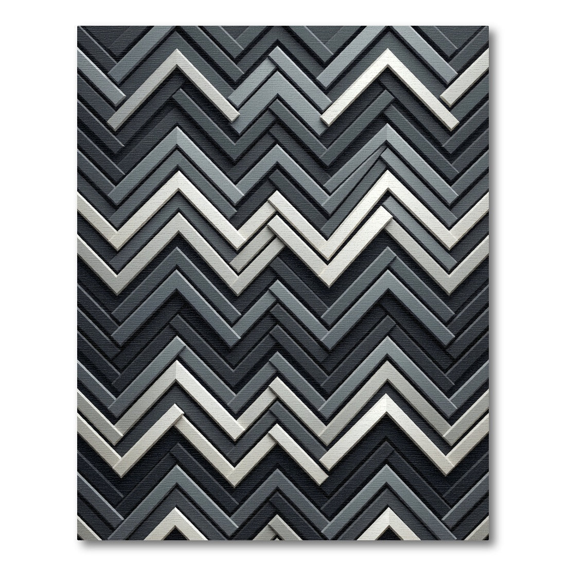 Charcoal Gray Chevron Interlock Rug