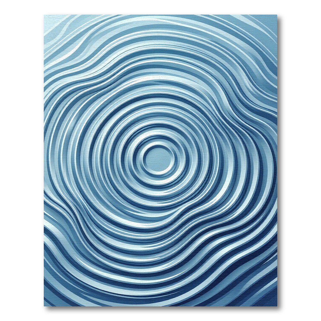 Modern Blue Concentric Ripple Rug
