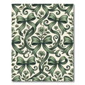 Sage Ribbon and Floral Swirls Rug