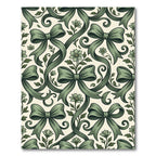 Sage Ribbon and Floral Swirls Rug