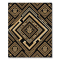 Gold Aztec Diamond Geometric Black Area Rug