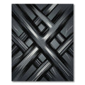 Monochromatic Abstract Linear Intersecting Monochrome Art Rug