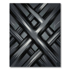 Monochromatic Abstract Linear Intersecting Monochrome Art Rug