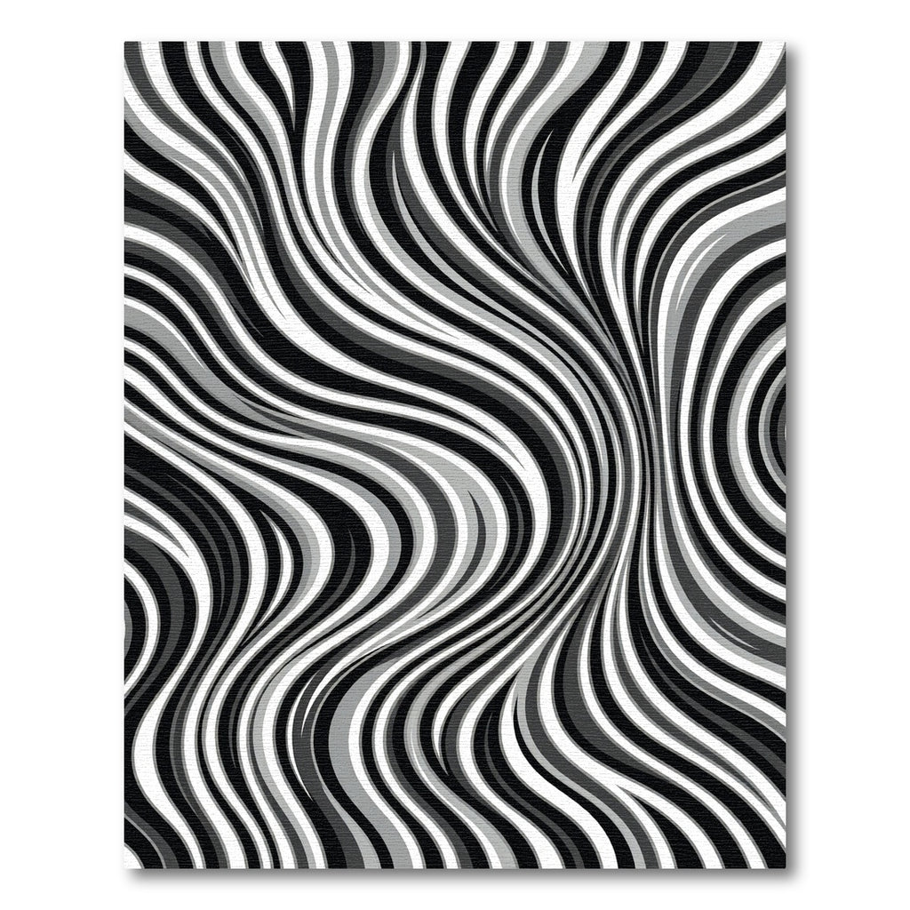 Monochrome Wavy Swirl Abstract Rug