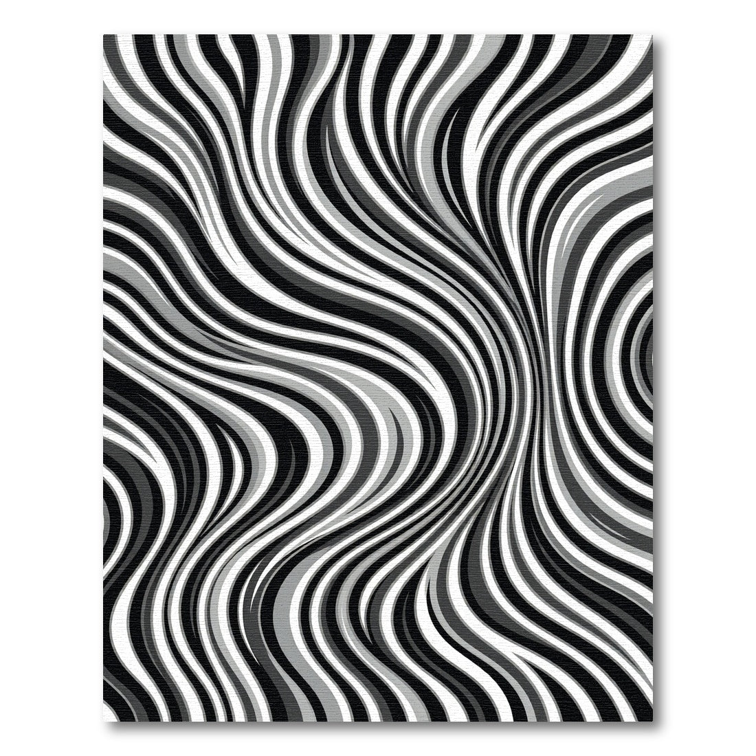 Monochrome Wavy Swirl Abstract Rug