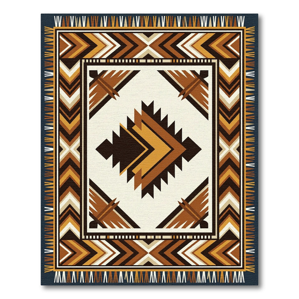 Navajo Inspired Geometric Chevron Rug