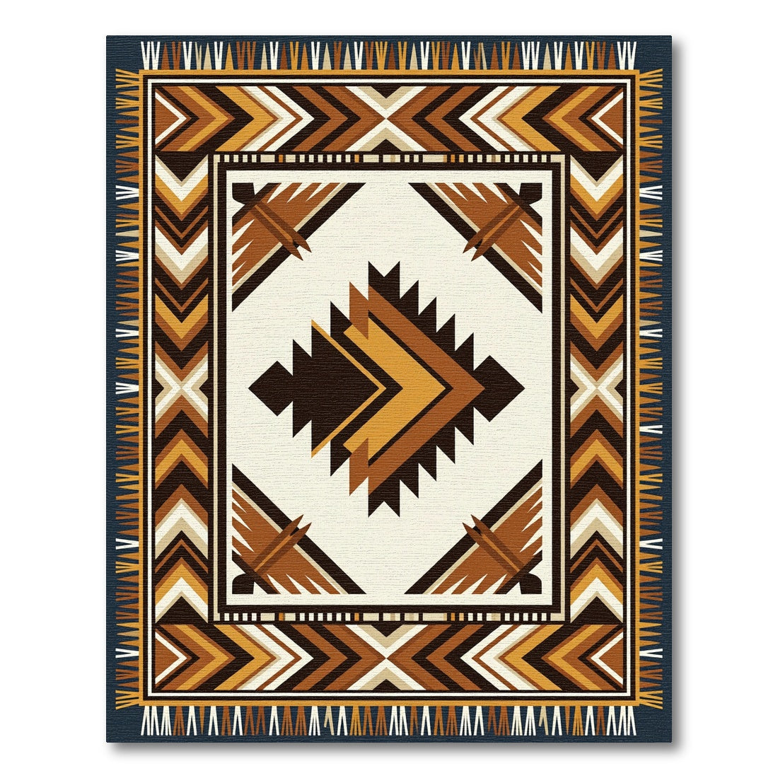 Navajo Inspired Geometric Chevron Rug