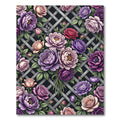 Ornate Floral Trellis Amethyst Garden Rug