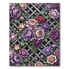 Ornate Floral Trellis Amethyst Garden Rug