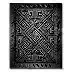 Silver Geometric Labyrinth Maze Rug