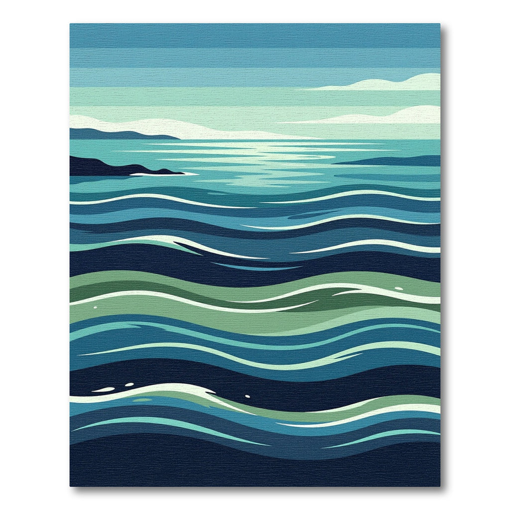 Minimalist Oceanic Wave Gradient Ripples Rug