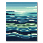 Minimalist Oceanic Wave Gradient Ripples Rug