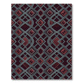 Deep Red Diamond Interlace Geometric Rug
