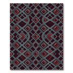 Deep Red Diamond Interlace Geometric Rug