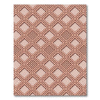 Elegant Blush Pink Geometric Diamond Lattice Rug